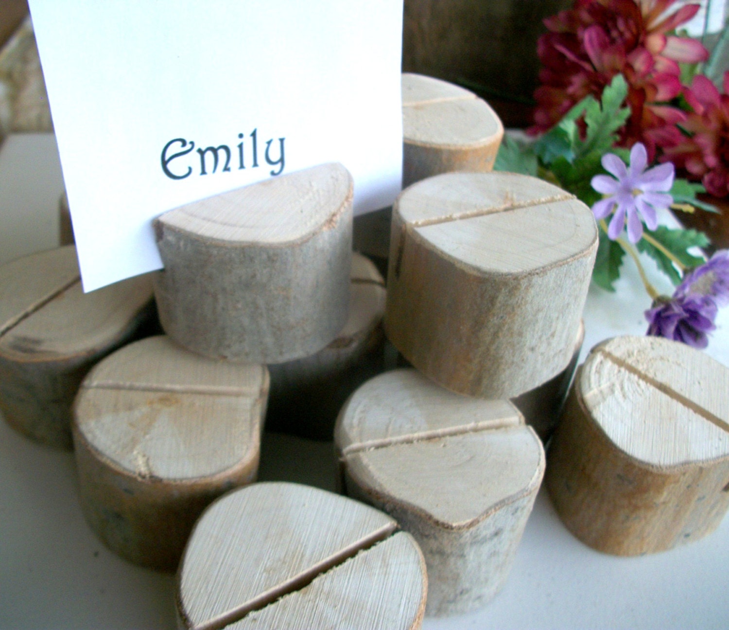 13 Linden Wood Place Card Holders for Weddings, Graduations, Parties, Craft Show Displays