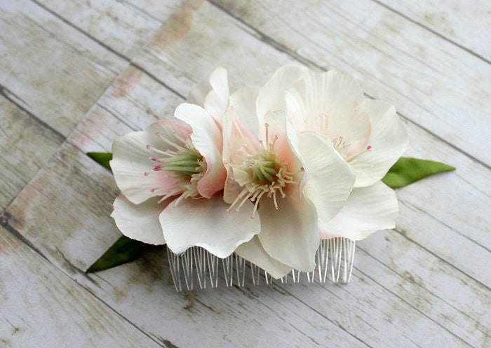 Soft Flowers Hair Comb. Whimsical. Hair Accessories. Spring, Summer, Bridal, Woodland, Romantic,