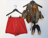 vintage 90s / red BONGO denim shorts