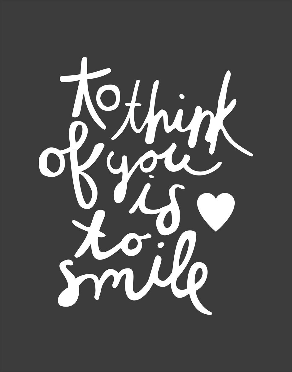 To Think of You... Print (White on Black)