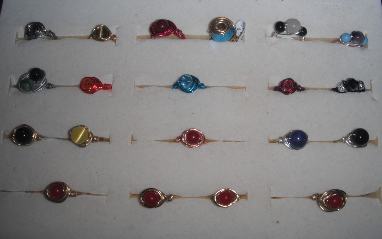 Semi Precious Stone Wire Wrapped Rings