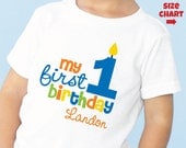 Boys 1st Birthday Shirt or Bodysuit -- Personalized with Child's Name & Age