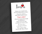 Cinderella's Carriage Invitations for SaveDates/Birthday/Wedding/Shower/Your Special Event (Shown in Black/White/Red, Charcoal, Purple)
