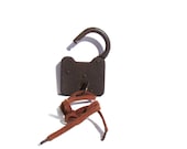 Vintage Square Lock and key - Padlock  - Home Decor