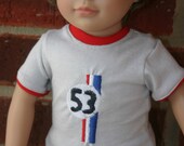 Herbie Love bug Tshirt to fit your 18 inch american girl or boy , or similar doll