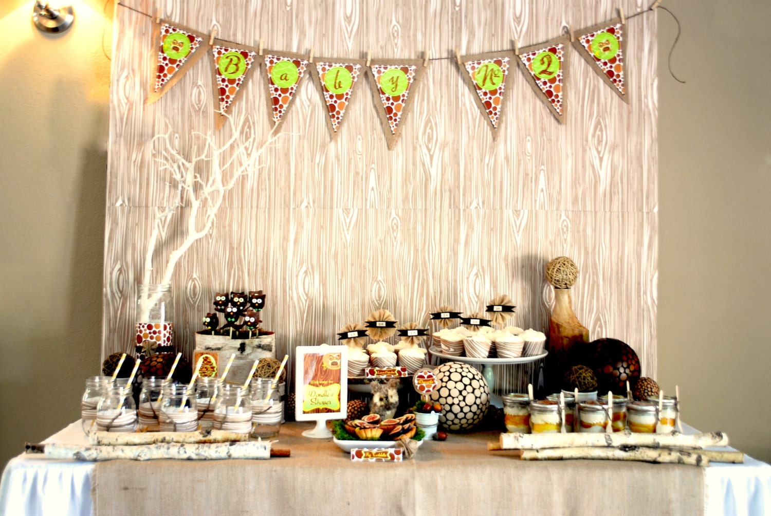 Rustic Faux-Bois & Owl Baby Shower as seen on Amy Atlas