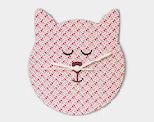 Cat Wall Clock  Nursery Room, Decorative Kids Room Kitten Clock, Children Room Decor - KukuDesign