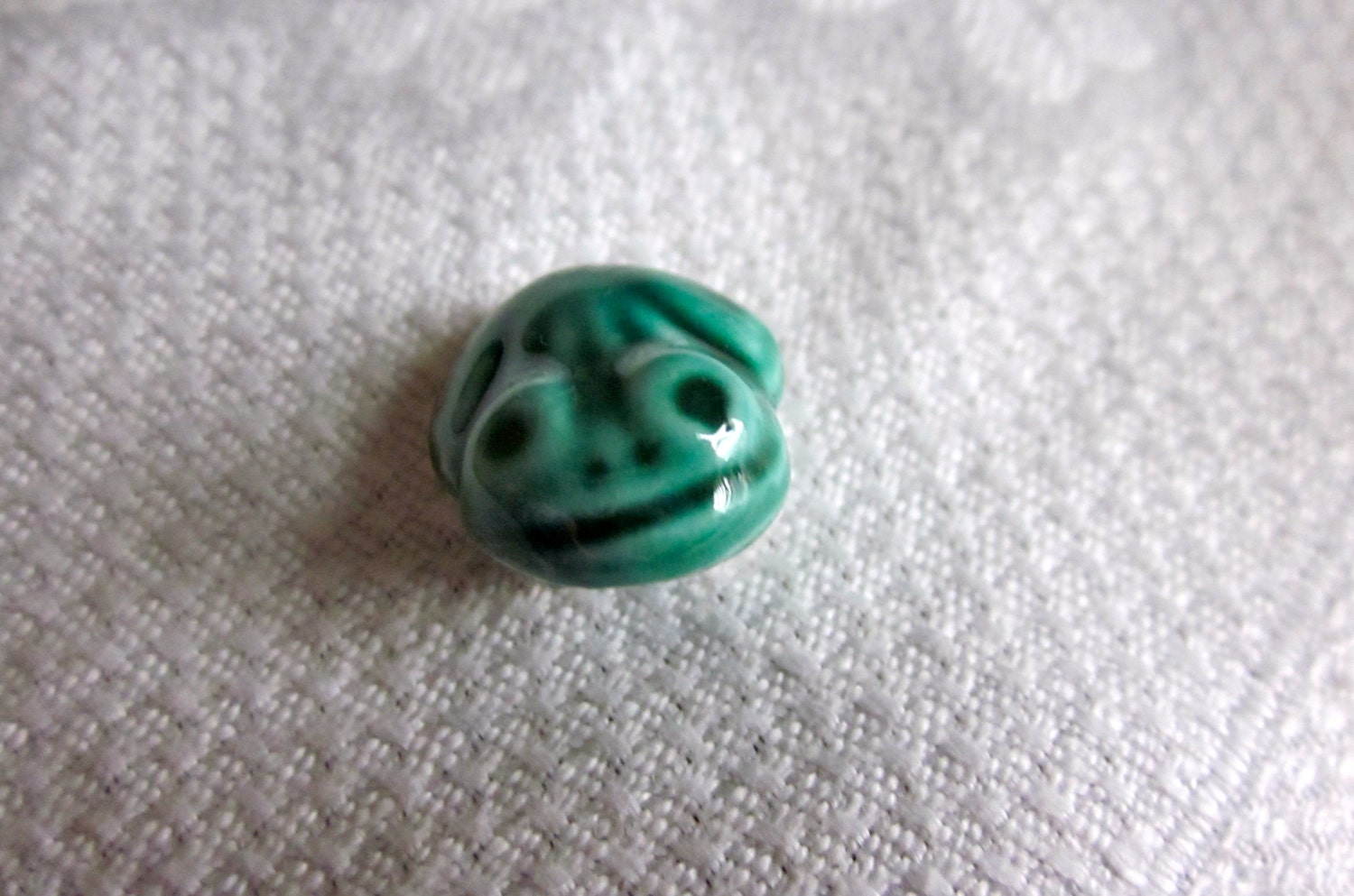 Vintage - 1950's -Teeny Tiny Ceramic Frog -  Kitschy -Cutest Thing Ever -Shadow box- Miniatures