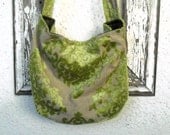 Bohemian Gypsy Bag Purse Lime Green Chartreuse Cut Chenille Hobo