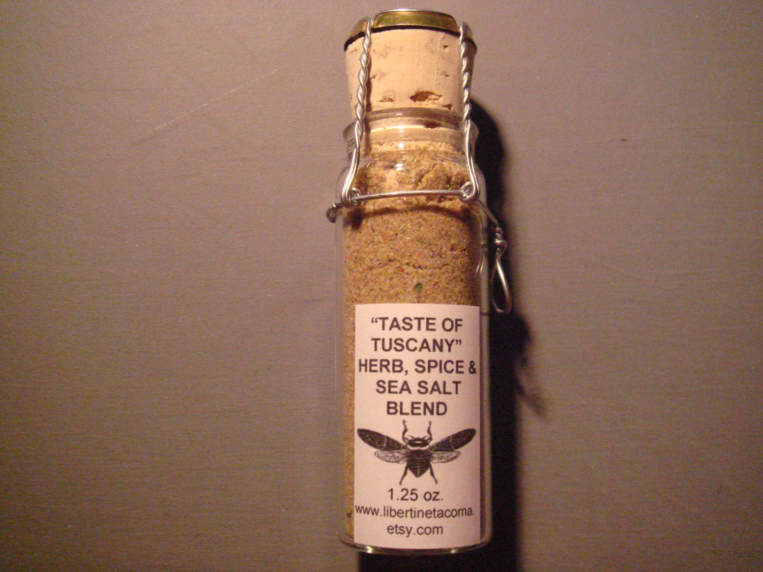 Taste of Tuscany Custom Gourmet Culinary Herb, Spice and Sea Salt  Blend in 1.25 ounce Glass Vial