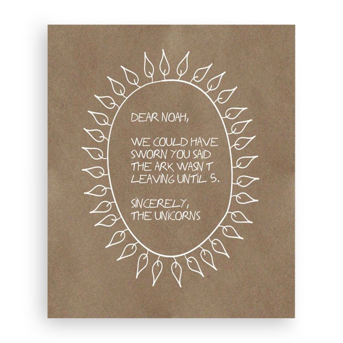 Poster - Dear Noah, Sincerely Unicorns