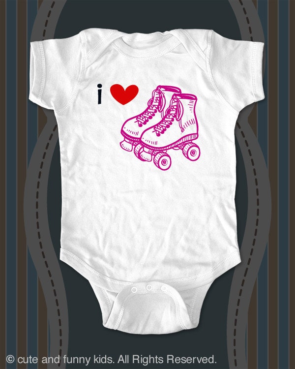 i love roller skates baby onesie Infant bodysuit, Infant Tee, Toddler, Youth Shirt