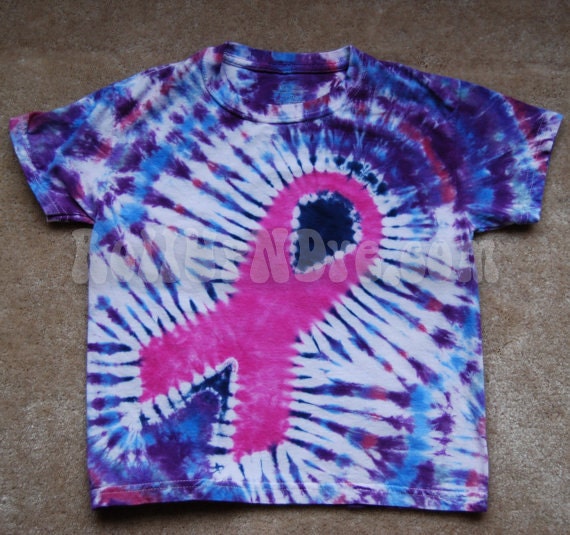 Tie Dye Breast Cancer Awareness t shirt Made to Order 2x or 3x