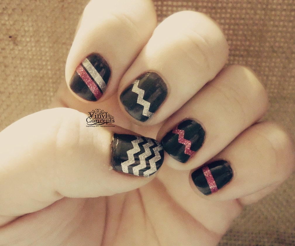 40 strips of glitter - Straight style - ONE COLOR - Nail Decals