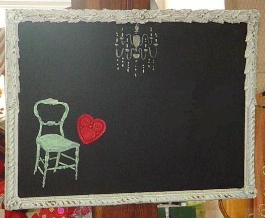 Sale Vintage Frame Chalkboard Painted Chair Chandelier French Shabby Chic Boutique HUGE