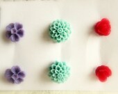 Earring Set Flower Earrings Purple Light Blue Pink Stud Lot of 3 Set Floral Earrings Floral Stud Post Earrings Set