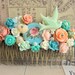 Hair Comb Wedding Hair Comb Bridesmaids Haircomb Bride Bridal Shabby Chic Pink Cream Yellow White Ivory Shabby Chic Spring Garden Tea Party
