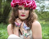 Pink Velvet Flower Crown
