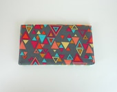 checkbook cover - geometric triangles with dot pockets