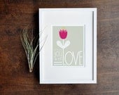 Custom Monogramed Love Art Print - 8x10