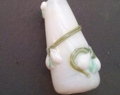Glass snowdrop lightpull- Handmade Lampwork SRA