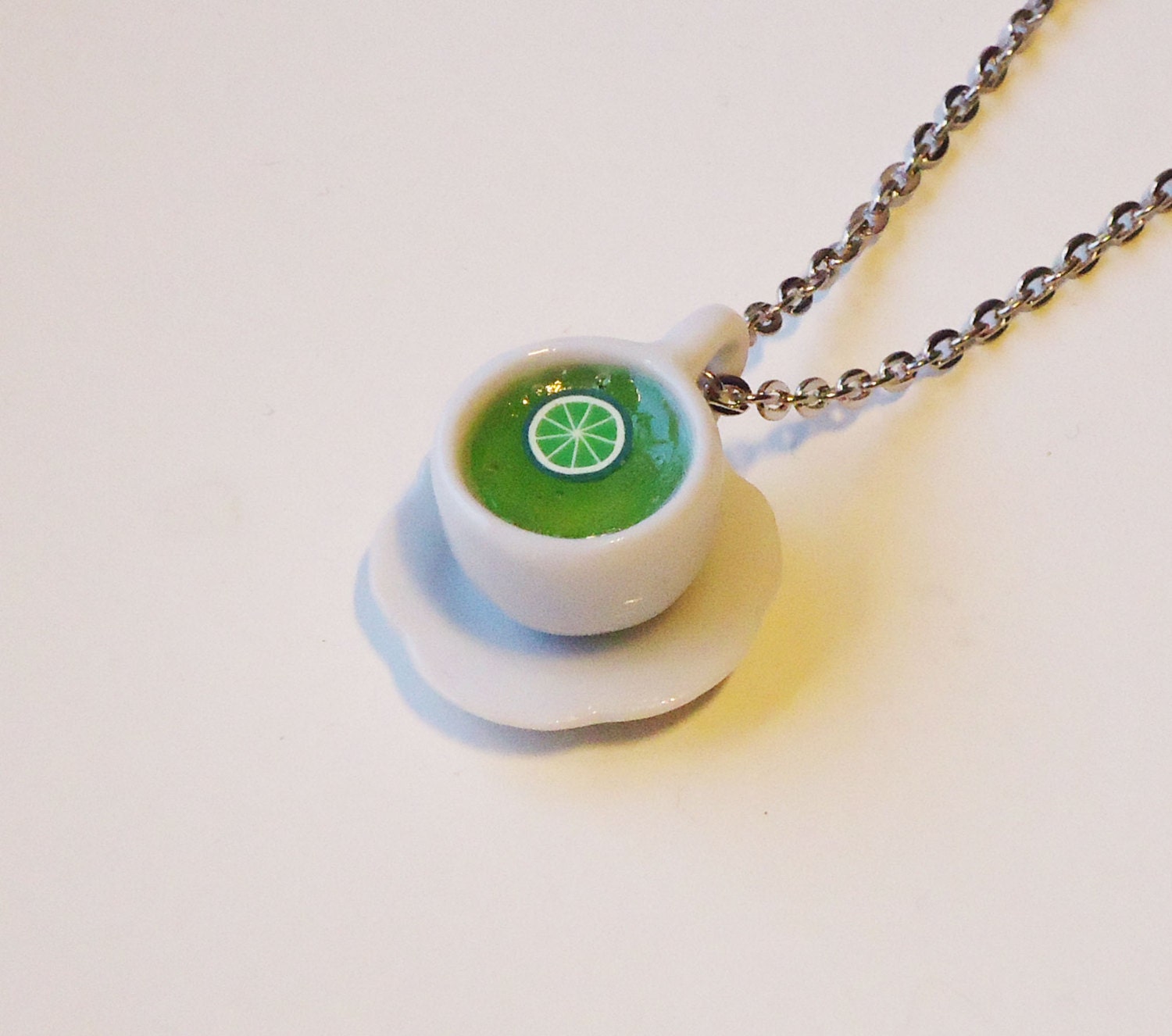 GREEN LIME TEA - necklace / pendant