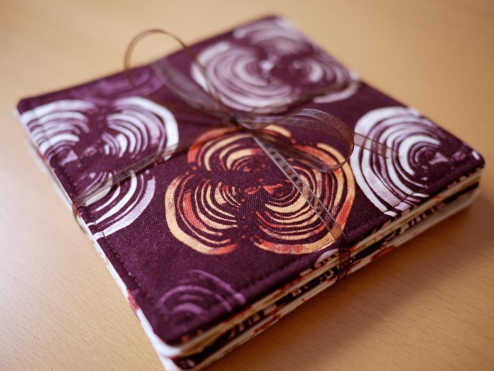 Set of 6 Printed Modern Coasters - Nature Prints - Housewarming Gift, Wedding Gift