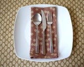 Leaf Pattern Reversible Cotton Placemats in Light Olive and Taupe - Set of 4 - Wedding Gift, Holiday Gift, Housewarming Gift