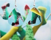 ON SALE Guitar Pick Earring High Heels Handmade From Upcycled Gift Card Eco-Friendly Jewelry