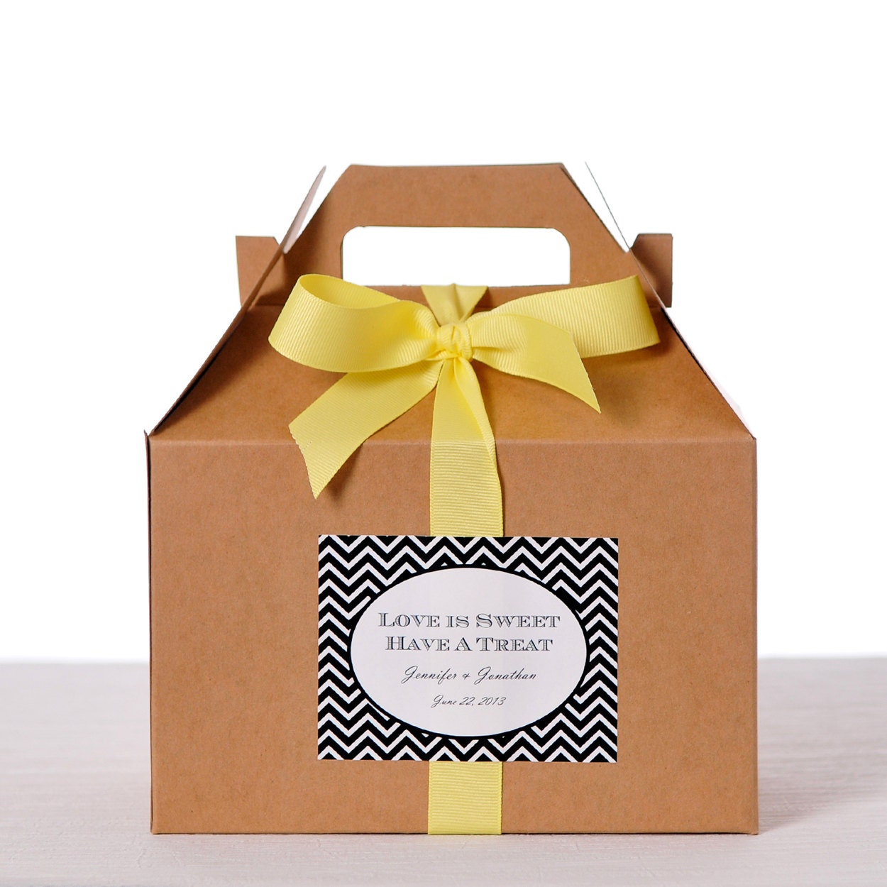 Gable Wedding Favor Box Set of 60 - Wedding Hotel Box / Welcome Box Labels Il_170x135