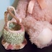 Hand Crocheted Child's Ballerina Purse or Handbag, Springtime Easter Basket
