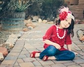 Got my heart on a string Chunky bubblegum beaded necklace photo prop valentines day