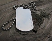 Personalized Hand Stamped Dog Tag in Stainless Steel  GREAT GIFT for Valentine's Day