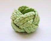 one pale green vintage woven fabric bracelet, large cuff, ONE AVAILABLE
