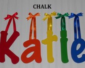 SALE 3.00 per letter :) 8" Size Painted Wall Letters Wooden (8.00 shipping on entire order) Chalk Font Gifts and Decor