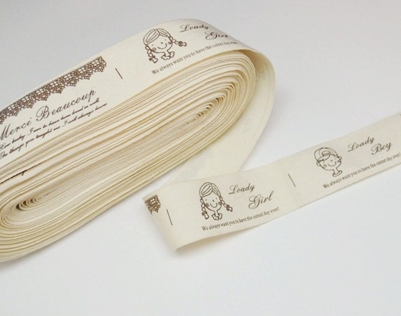 Fabric Tags, Cotton Sewing Tape, Ribbon Labels - 3 yards