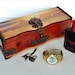 Natural wooden box ,Jewelry box, keepsake, decoupage and polymer clay details, 30'' - 4 1/4'' - 3 3/4''