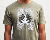 Mens Organic Cotton t-shirt - Various sizes, Made to Order -  Flower of life meditation
