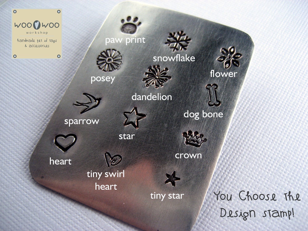 Copper Personalized Pet Id Tag - Hand Stamped - Unique Pet Tag - Wire Wrap - Aluminum Backer