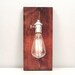Wooden Wall Sconce- Rustic Wall Sconce, Red Oak, Exposed Edison Bulb Lighting, Rustic Night Light