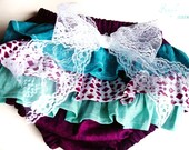 Baby Girl Bloomer--diaper cover--ruffle diaper bloomer--ruffle butt--spring--Purple and teal bloomer--Baby girl Easter--Photo Prop