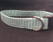 Baby Blue Diamonds Fabric Dog Collar