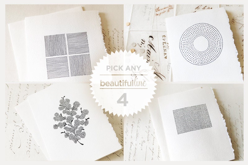 hand drawn card & envelope /// set of 4