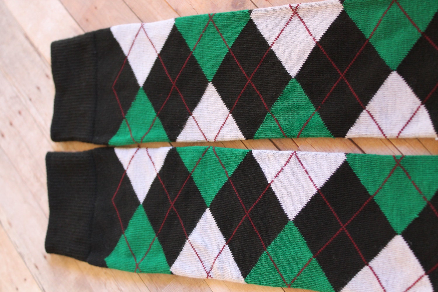 St. Patricks Baby Legwarmers - Green Argyle Leg warmers for Baby Girl or Boy - SALE