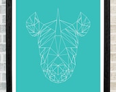 Rhino head triangles print 11 X 16