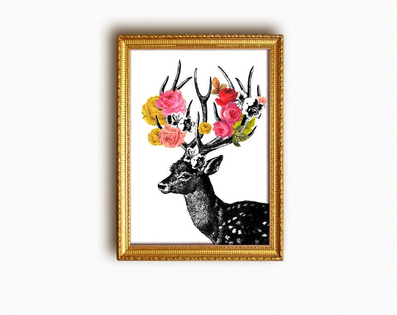 DEER print - art print digital - A4