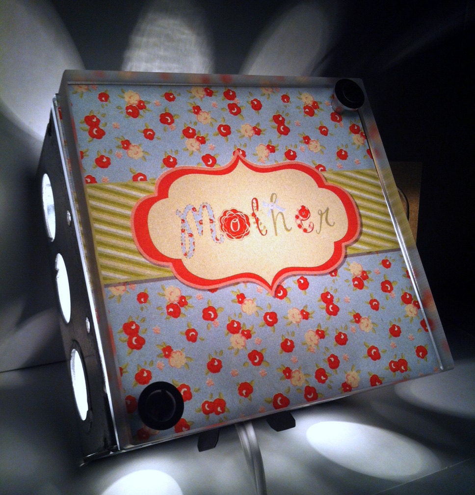 Mothers Day Light Box Lamp - Mothers Day Gift - Repurposed Vintage Dictionary Print Design Night Light