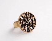 Modernist Pentti Sarpaneva Bronze Bark Ring Finland Scandinavian Nordic 1960s