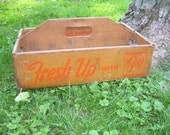 Vintage Cardboard 7UP Soda Carrying Crate - Jackson OH