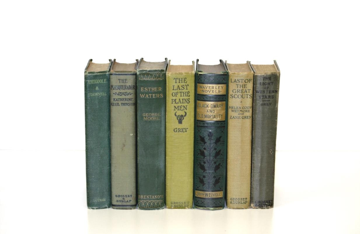 Vintage Green Shades Book Collection Home Wedding Decor